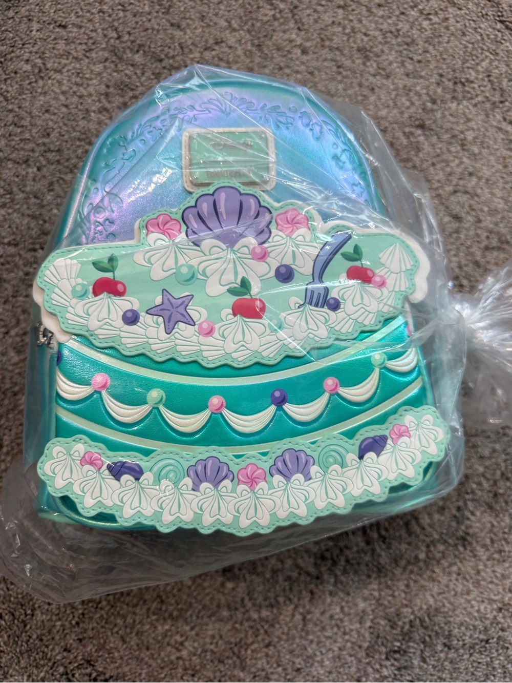 ✨ NWT Loungefly Disney The Little Mermaid Ariel Cake Mini Backpack ✨ - Picture 14 of 14